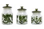 DKD Home Decor Set de 3 Botes de Cristal Botani Verde