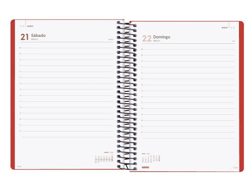 Agenda Anual (2026) Finocam Espiral My Espiral Tapa Extra Con Goma E10 155X212 D/P Rojo