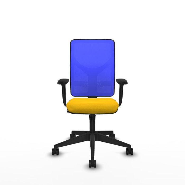 PIQUERAS Y CRESPO Silla de oficina Motilla con Mecanismo Sincro, Amarillo y Azul