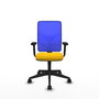 PIQUERAS Y CRESPO Silla de oficina Motilla con Mecanismo Sincro, Amarillo y Azul