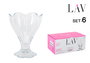 LAV Set 6 Copas Helado 250cc "Lily" - Diseño Elegante para Postres y Sorbetes (4 Cajas)