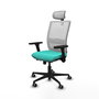 PIQUERAS Y CRESPO Silla de oficina Haches Turquesa y Blanco