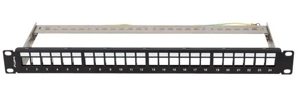 Lanberg Panel de conexiones en blanco 24 puertos 1U 19" FTP Negro Lanberg Panel de conexiones en blanco 24 puertos 1U 19" FTP Negro