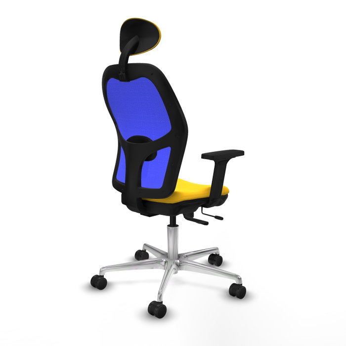 PIQUERAS Y CRESPO Silla de oficina Jorquera con mecanismo Sincro/Traslack, Amarillo y Azul PIQUERAS Y CRESPO Silla de oficina Jorquera con mecanismo Sincro/Traslack, Amarillo y Azul