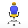 PIQUERAS Y CRESPO Silla de oficina Jorquera con mecanismo Sincro/Traslack, Amarillo y Azul