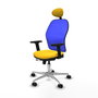 PIQUERAS Y CRESPO Silla de oficina Jorquera con mecanismo Sincro/Traslack, Amarillo y Azul