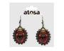 atosa Pendientes Pirata Rojo Mujer Adulto con Calavera en Bronce