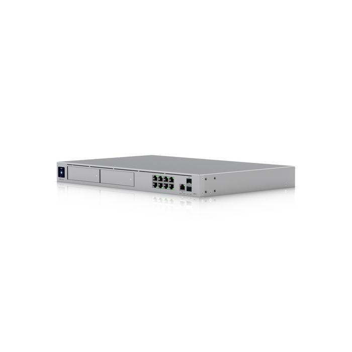 Ubiquiti Cloud Gateway Pro - Pasarela de Rack Profesional 10 Gbps, 8x GbE LAN, WAN de 2.5 GbE, 2 Bahías NVR para HDD, 128 GB SSD, Pantalla Táctil 1.3", Metal