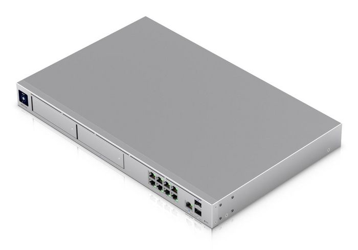 Ubiquiti Cloud Gateway Pro - Pasarela de Rack Profesional 10 Gbps, 8x GbE LAN, WAN de 2.5 GbE, 2 Bahías NVR para HDD, 128 GB SSD, Pantalla Táctil 1.3", Metal