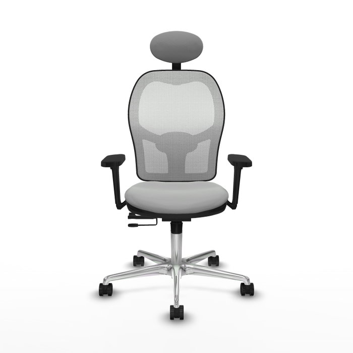PIQUERAS Y CRESPO Silla de oficina Jorquera con mecanismo Sincro/Traslack, Gris claro y Blanco