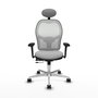 PIQUERAS Y CRESPO Silla de oficina Jorquera con mecanismo Sincro/Traslack, Gris claro y Blanco