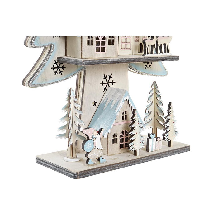 DKD Home Decor Árbol de Madera con LED Surtido de 2 Unidades