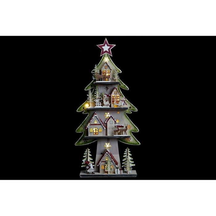 DKD Home Decor Árbol de Madera con LED Surtido de 2 Unidades