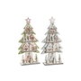 DKD Home Decor Árbol de Madera con LED Surtido de 2 Unidades