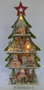 DKD Home Decor Árbol de Madera con LED Surtido de 2 Unidades