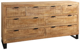 DKD Home Decor Cajonera Alpino Marron Negro Mango Metal 180 x 45 x 91 cm