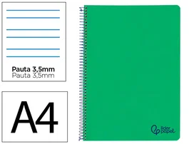 Liderpapel Cuaderno Espiral A4 Wonder Verde Oscuro 80 Hojas