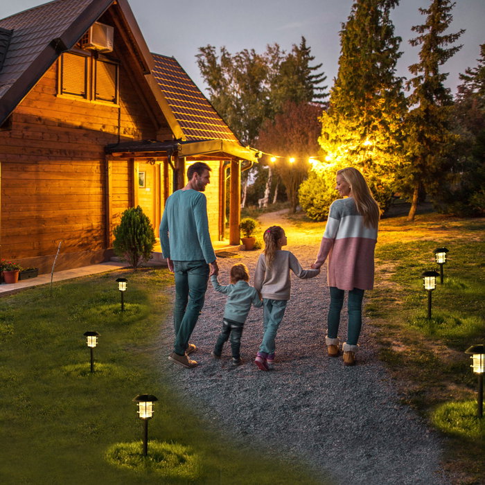Aktive Tech Pack de 2 focos solares LED luz cálida con estaca