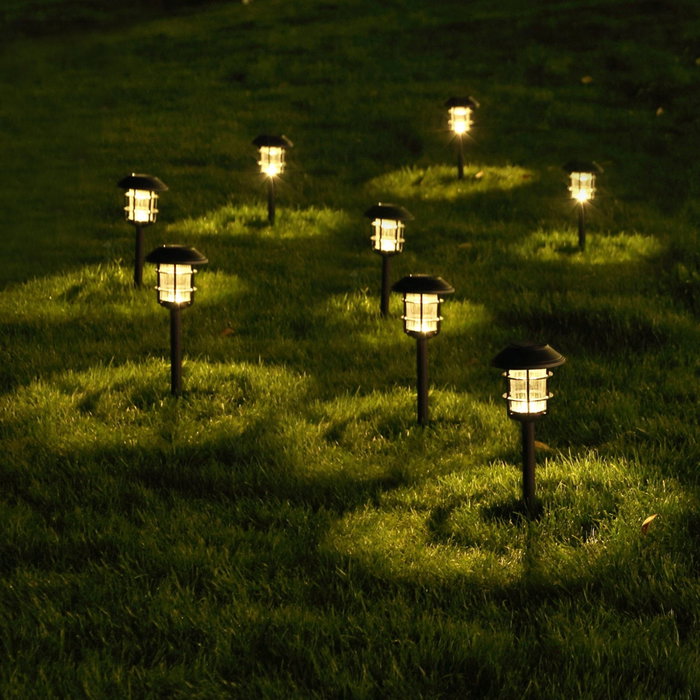Aktive Tech Pack de 2 focos solares LED luz cálida con estaca