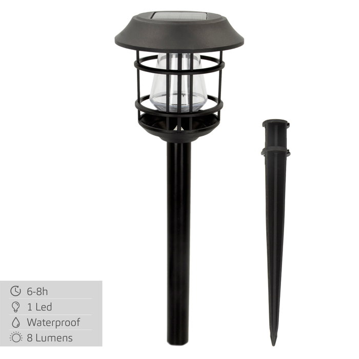 Aktive Tech Pack de 2 focos solares LED luz cálida con estaca