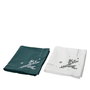 Decoris Camino de Mesa 40 x 140 cm, 100% Algodón, 2 Modelos: Verde y Blanco con Motivos