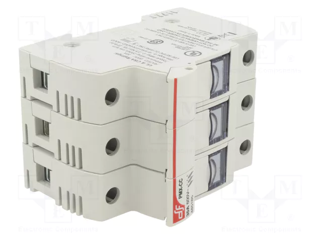 DF ELECTRIC Portafusibles PMX para Raíl DIN 30A 600VAC 3 Polos DF ELECTRIC Portafusibles PMX para Raíl DIN 30A 600VAC 3 Polos