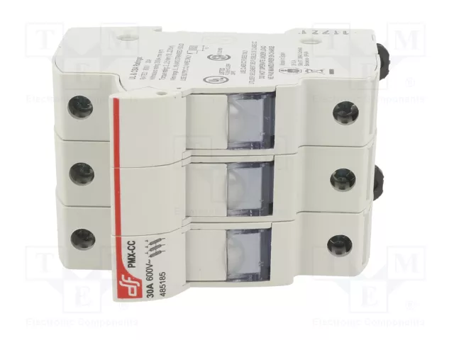 DF ELECTRIC Portafusibles PMX para Raíl DIN 30A 600VAC 3 Polos DF ELECTRIC Portafusibles PMX para Raíl DIN 30A 600VAC 3 Polos