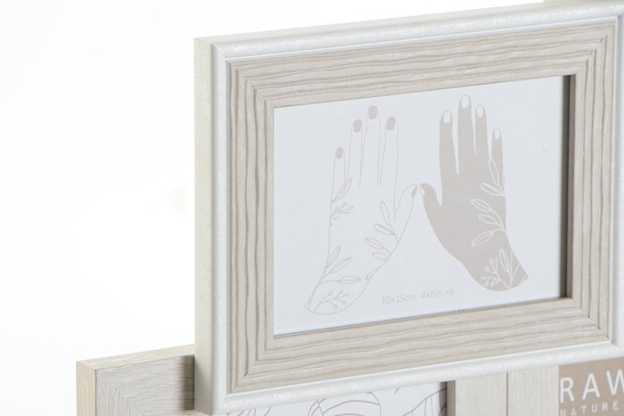 DKD Home Decor Marco Multifoto HANDS para 8 Fotos, Beige y Marrón