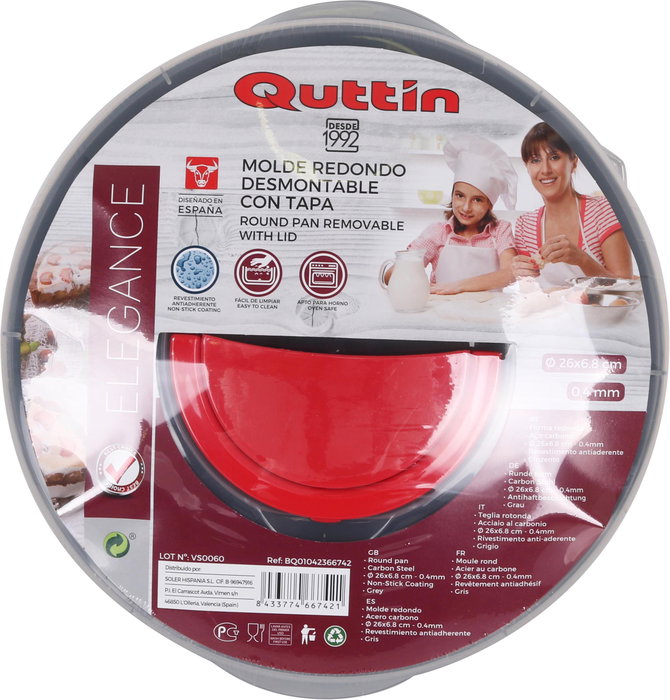 Quttin Molde para Horno con Cierre y Tapa 26x9 cm (Pack de 6)
