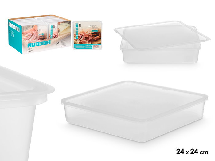Leknes Fiambrera 24 cm x 24 cm x 5.1 cm Transparente Plástico PP (Set de 24) Leknes Fiambrera 24 cm x 24 cm x 5.1 cm Transparente Plástico PP (Set de 24)