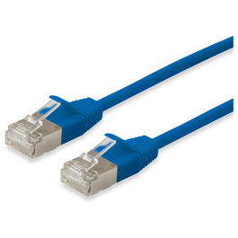 EQUIP 606139 Cable de Red Cat6A F/FTP LSZH Slim, Doble RJ45, 10m, Azul