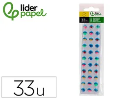 Liderpapel Ojo adhesivo 10 mm con pupila y pestaña de color, pack de 33 unidades