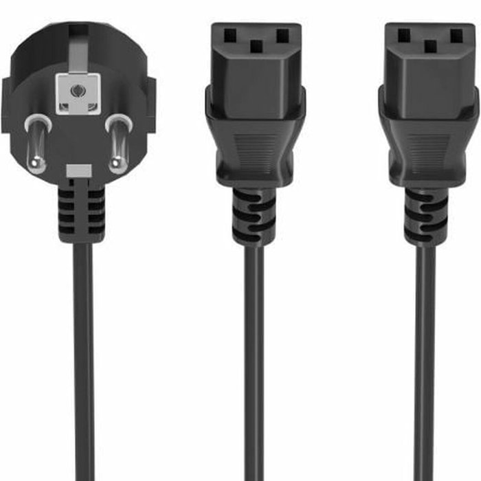 Aisens Cable de Alimentación CPU CEE7/7 a 2x C13 Hembra Negro 1.8m