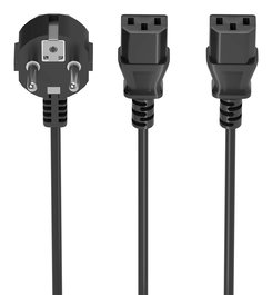 AISENS - CABLE ALIMENTACION CPU, CEE7/M-2xC13/H, NEGRO, 1.8M