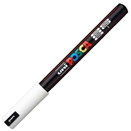 Uni-ball POSCA Marcador PC-1MR No Permanente Punta Extrafina 0.7 mm Blanco