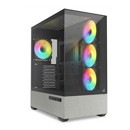 Sharkoon MK7 ARGB mATX 2xGlas schwarz - Torre Gaming PC con Doble Cristal Templado y Diseño ATX Compacto