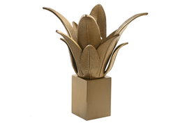 DKD Home Decor Lámpara de sobremesa en acero patinado Dorado Mate
