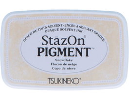 Tsukineko STAZON PIGMENT Almohadilla de tinta blanco opaco para vidrio y plástico