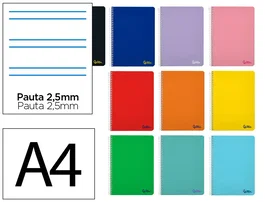 Liderpapel Cuaderno Espiral Smart A4 Tapa Blanda Colores Surtidos