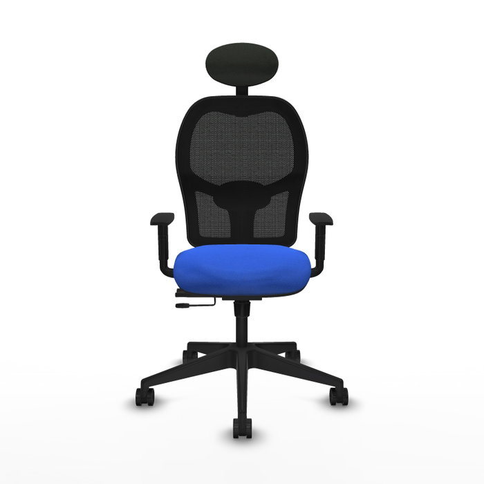 PIQUERAS Y CRESPO Silla de oficina Alocén mecanismo traslack malla negra bali azul