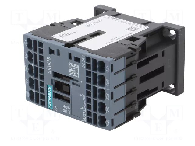 Siemens 3RH21222BB40 Relé Auxiliar 2S+2 24VDC S00 Conexión de Resorte Siemens 3RH21222BB40 Relé Auxiliar 2S+2 24VDC S00 Conexión de Resorte