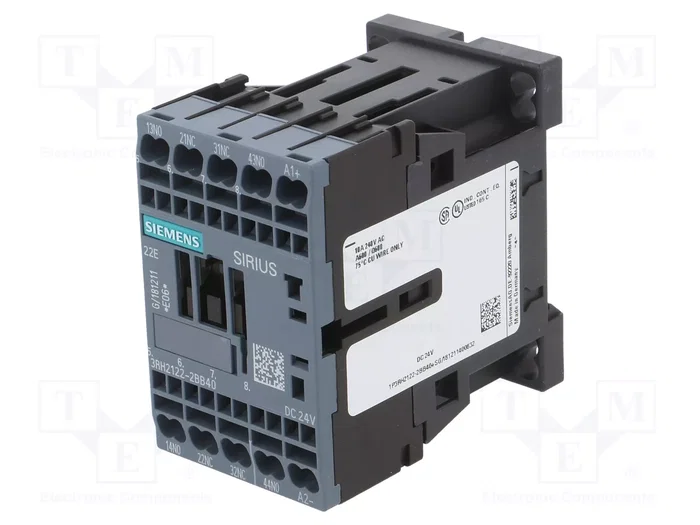 Siemens 3RH21222BB40 Relé Auxiliar 2S+2 24VDC S00 Conexión de Resorte Siemens 3RH21222BB40 Relé Auxiliar 2S+2 24VDC S00 Conexión de Resorte