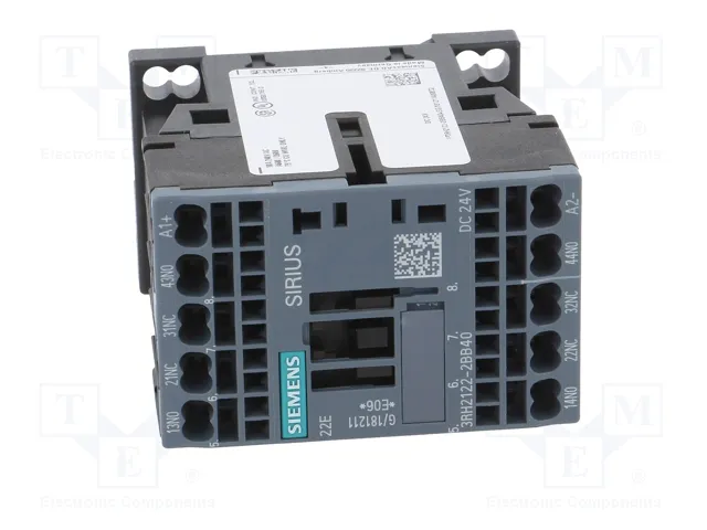 Siemens 3RH21222BB40 Relé Auxiliar 2S+2 24VDC S00 Conexión de Resorte Siemens 3RH21222BB40 Relé Auxiliar 2S+2 24VDC S00 Conexión de Resorte