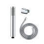 Wenko Conjunto de Ducha Basic con Cabezal de 5 Funciones, Manguera 150 cm y Soporte Ajustable, ABS/Acero Inox
