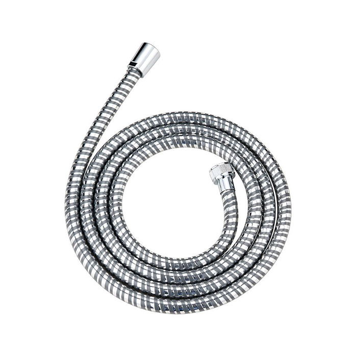 Wenko Conjunto de Ducha Basic con Cabezal de 5 Funciones, Manguera 150 cm y Soporte Ajustable, ABS/Acero Inox