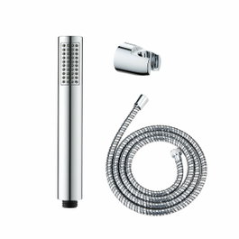 Wenko Conjunto de ducha basic con cabezal de 5 funciones, manguera 150 cm y soporte ajustable