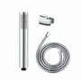 Wenko Conjunto de ducha basic con cabezal de 5 funciones, manguera 150 cm y soporte ajustable