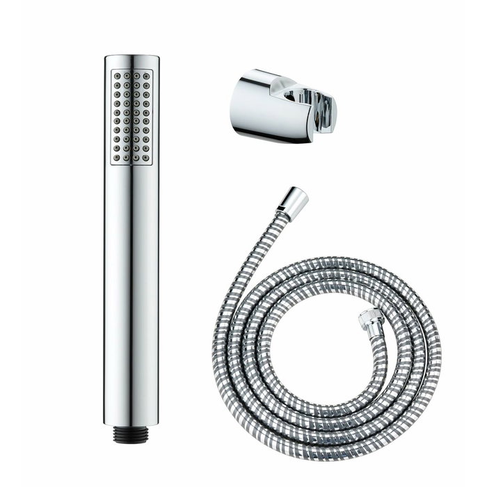 Wenko Conjunto de ducha basic con cabezal de 5 funciones, manguera 150 cm y soporte ajustable Wenko Conjunto de ducha basic con cabezal de 5 funciones, manguera 150 cm y soporte ajustable