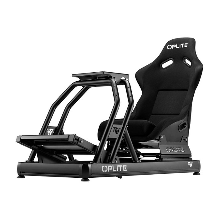 Oplite 102842 OPLite Cockpit R8 Fury Cabina de Carreras Negro con Sensor 200 kg y Par Motor 35 Nm, Acero, 150-210 cm, 150 kg