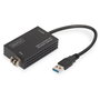 Digitus Adaptador de Red SFP Gigabit USB 3.0, Conectividad USB Tipo A a SFP, IC RTL8153, Plug and Play, Negro